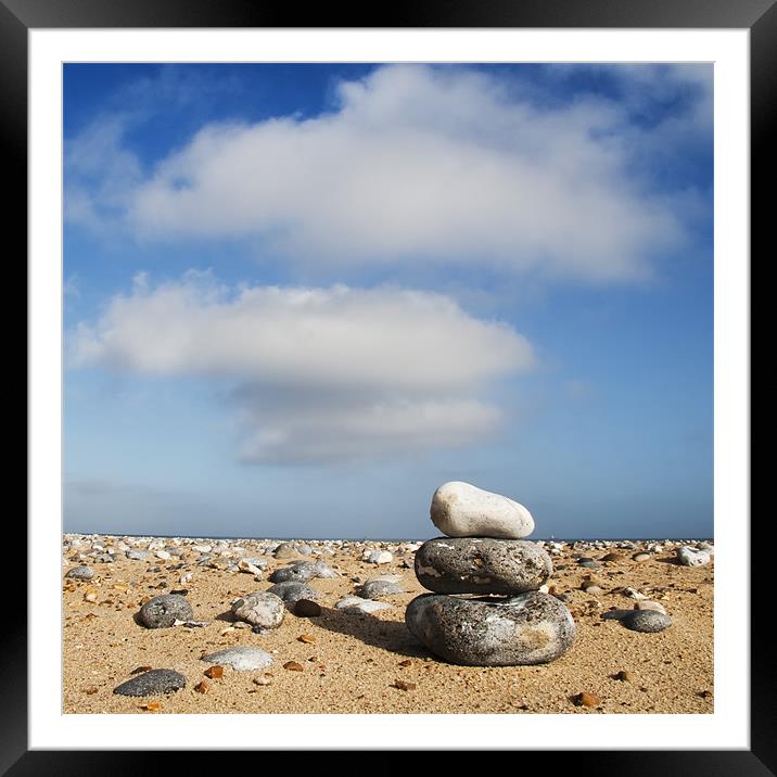 Three Clouds ... Three Pebbles ... Framed Mounted Print by Dave Turner