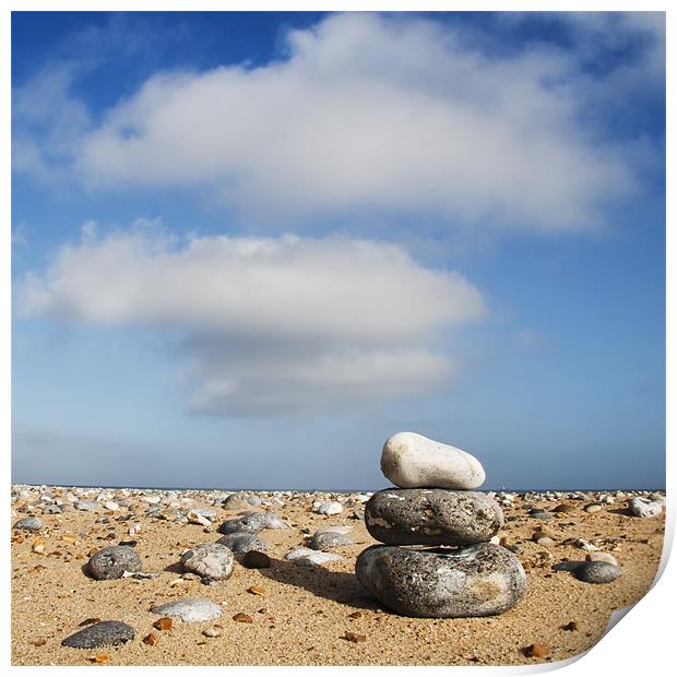 Three Clouds ... Three Pebbles ... Print by Dave Turner