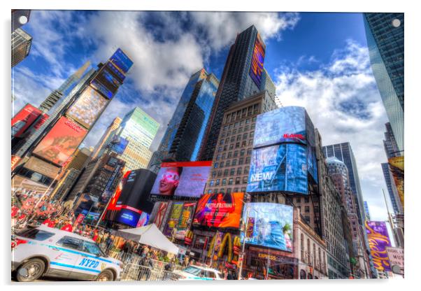 Times Square Architecture Acrylic by David Pyatt