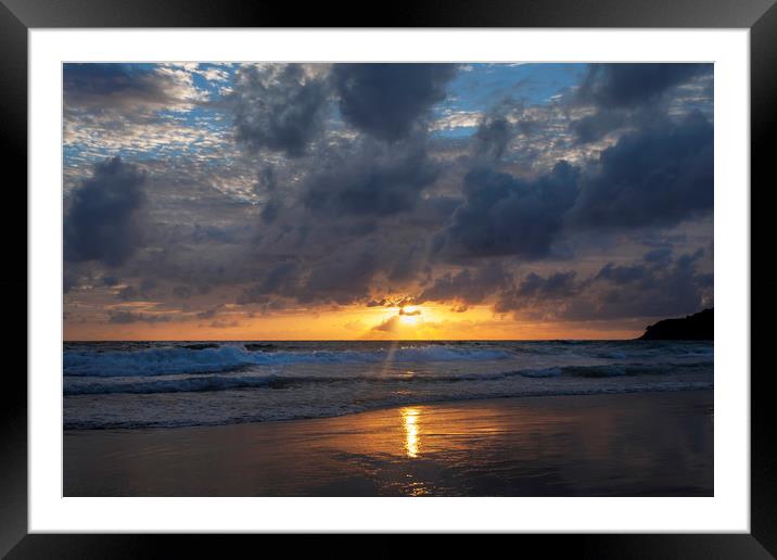 Tropical sunset in Phuket Framed Mounted Print by Leighton Collins