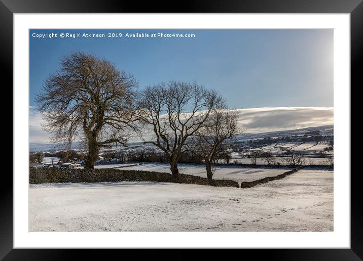 Snow Covered Yorkshire Dales Framed Mounted Print by Reg K Atkinson