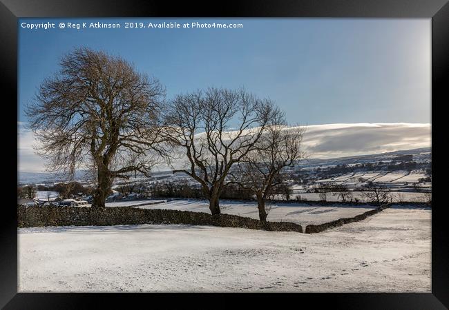 Snow Covered Yorkshire Dales Framed Print by Reg K Atkinson
