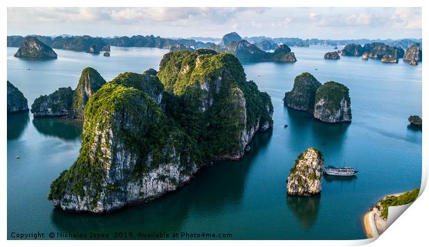 Ha Long Bay and 1000 islands  Print by Nicholas Jones