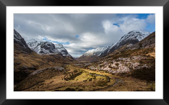 The Old military road in Glencoe Framed Mounted Print by George Robertson
