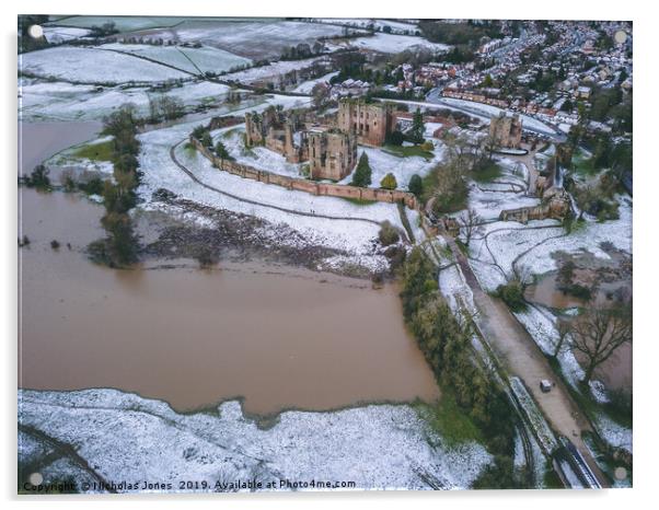 Winter at Kenilworth Castle  Acrylic by Nicholas Jones