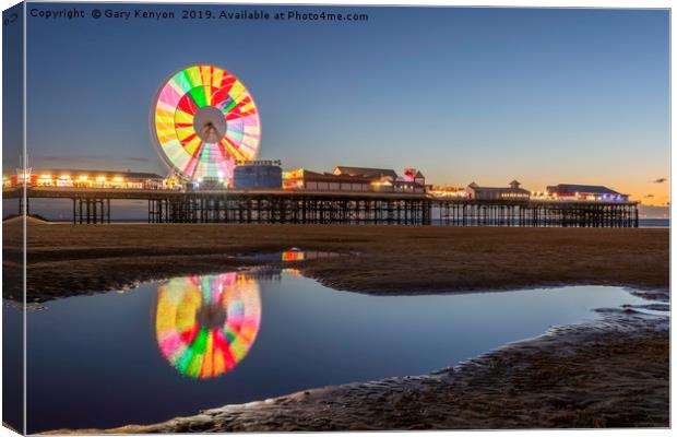 Big Wheel on Central Pier Blackpool Canvas Print by Gary Kenyon