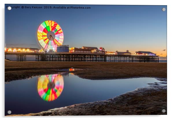 Big Wheel on Central Pier Blackpool Acrylic by Gary Kenyon