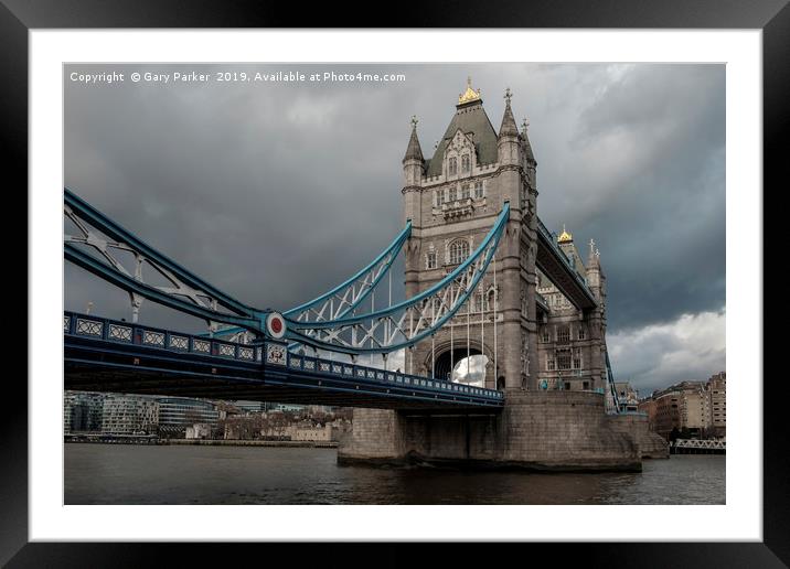 Tower bridge, over the river Thames, London Framed Mounted Print by Gary Parker