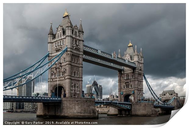 Tower bridge, over the river Thames, London Print by Gary Parker