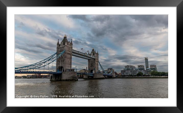 Tower bridge, over the river Thames, London Framed Mounted Print by Gary Parker