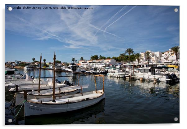 The Marina at Cala'n Bosche, Menorca Acrylic by Jim Jones