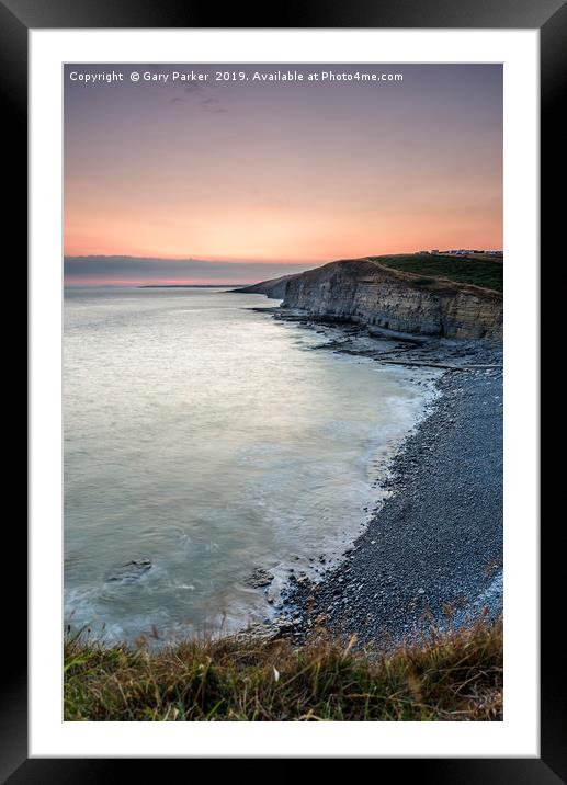 Sunset over Dunraven Bay, south Wales,  Framed Mounted Print by Gary Parker