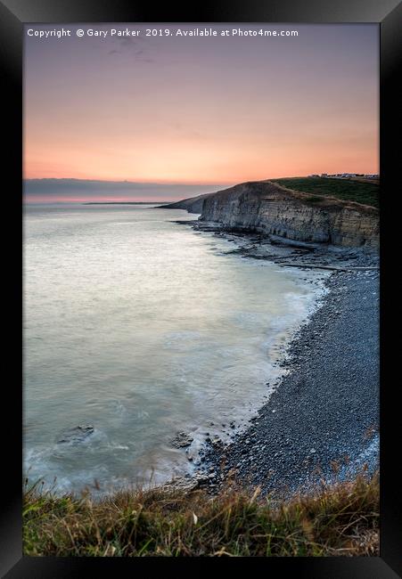 Sunset over Dunraven Bay, south Wales,  Framed Print by Gary Parker