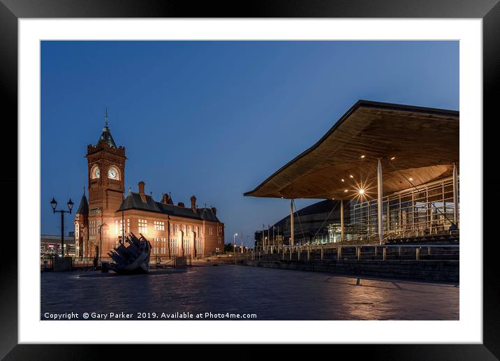 Welsh national assembly and pier-head building Framed Mounted Print by Gary Parker