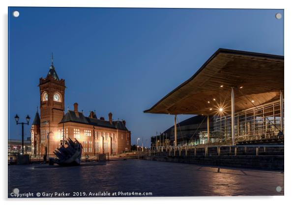 Welsh national assembly and pier-head building Acrylic by Gary Parker