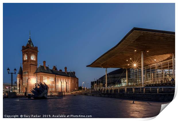 Welsh national assembly and pier-head building Print by Gary Parker