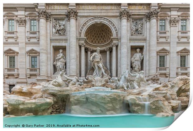 The Trevi Fountain in Rome	  Print by Gary Parker