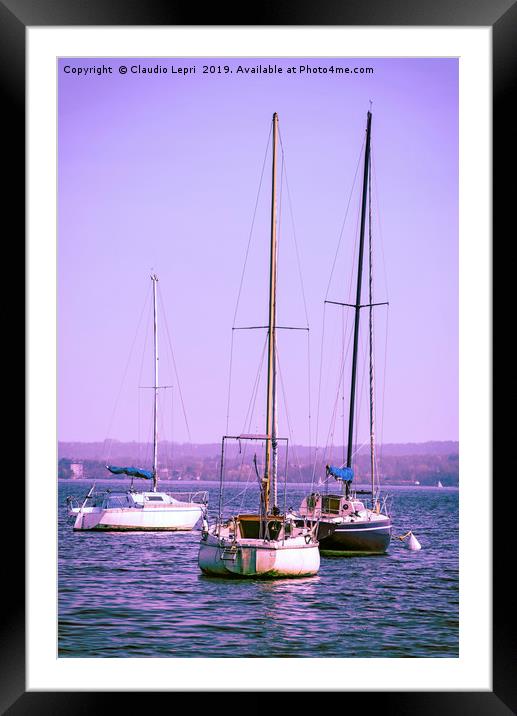 Sailboats on lake Framed Mounted Print by Claudio Lepri