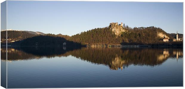 View across Lake Bled Canvas Print by Ian Middleton