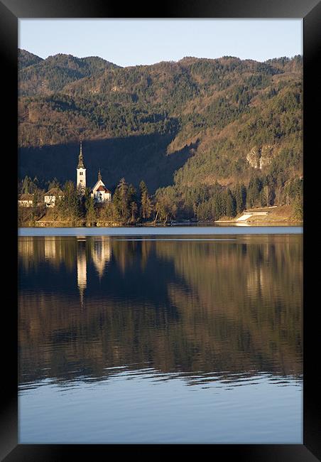 View across Lake Bled Framed Print by Ian Middleton