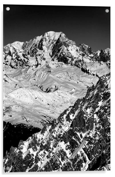 Mont Blanc Mont Vallon Meribel Mottaret France Acrylic by Andy Evans Photos
