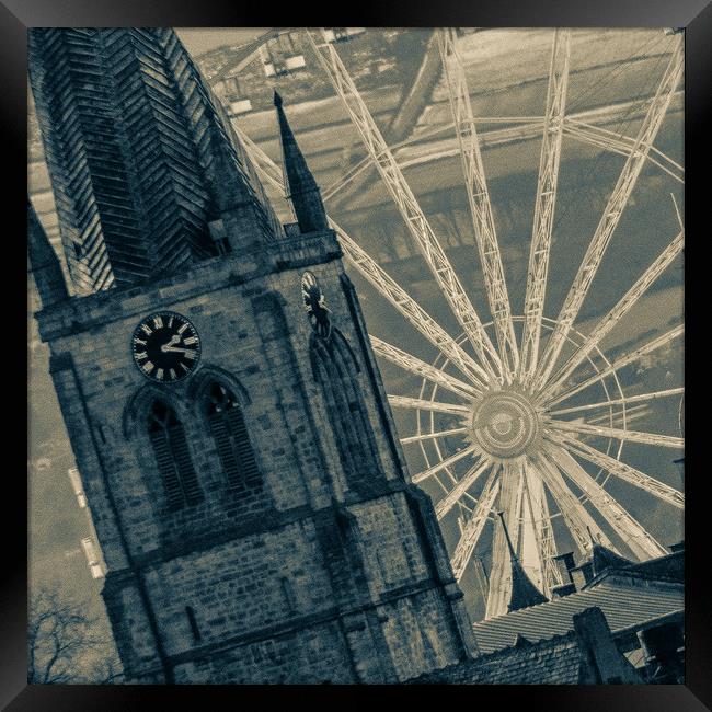 The Crooked Spire and the Chesterfield Eye.  Framed Print by Michael South Photography