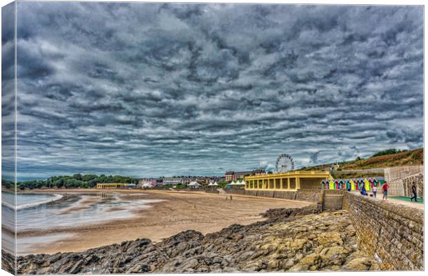 Dramatic Barry Island Canvas Print by Steve Purnell