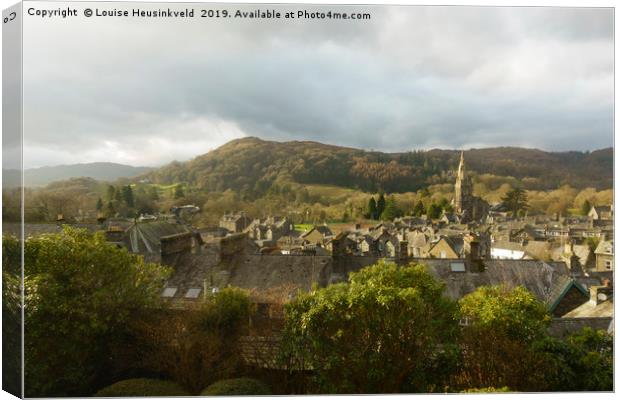 Ambleside rooftops, Lake District, Cumbria Canvas Print by Louise Heusinkveld