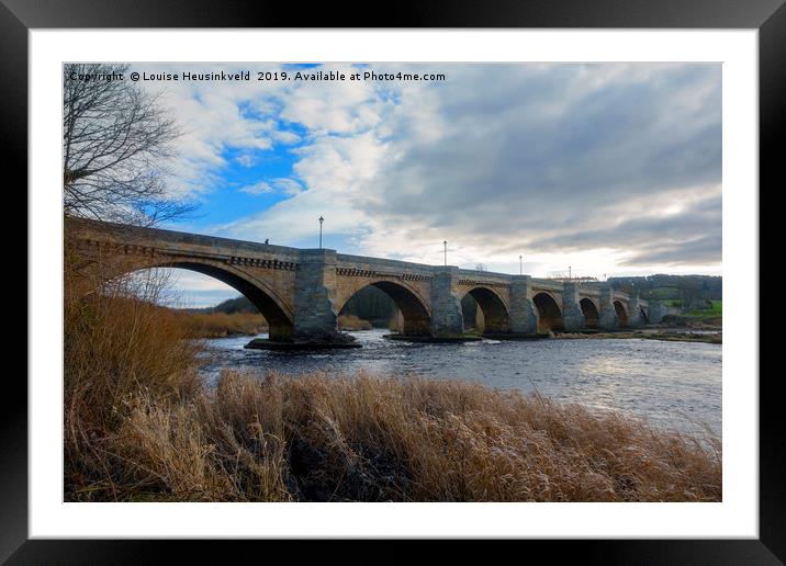 Corbridge, stone bridge over the River Tyne, North Framed Mounted Print by Louise Heusinkveld