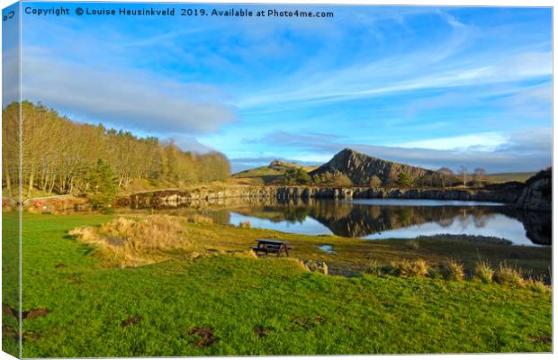 Cawfield Quarry and Hadrian's Wall, Northumberland Canvas Print by Louise Heusinkveld