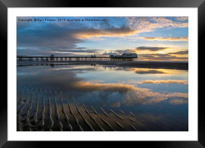 Sunset Reflections By North Pier Framed Mounted Print by Gary Kenyon