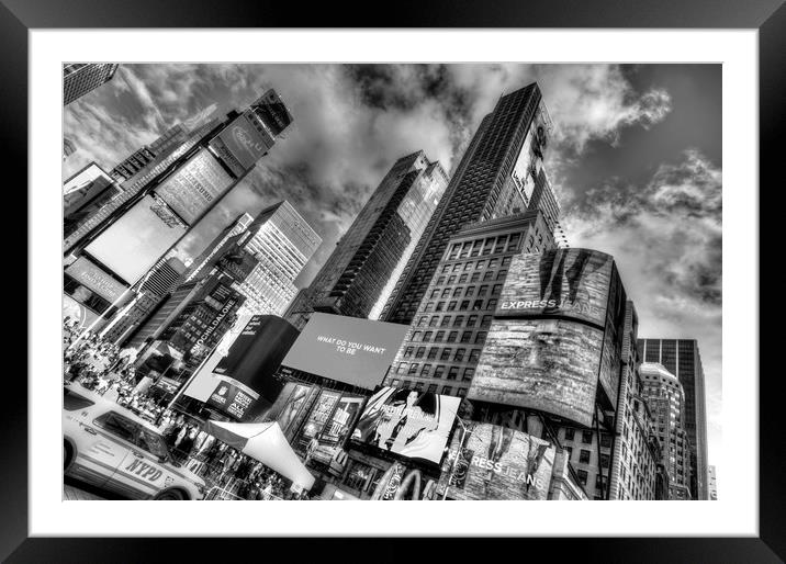 Times Square Architecture Framed Mounted Print by David Pyatt