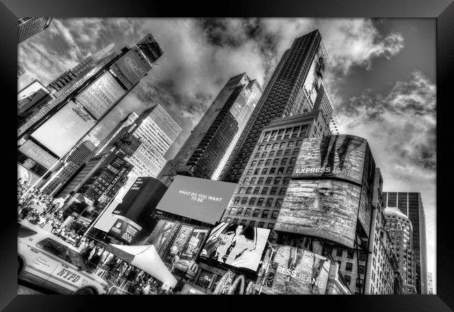 Times Square Architecture Framed Print by David Pyatt
