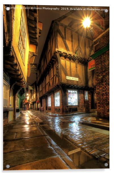 The Shambles At Night 5 Acrylic by Colin Williams Photography