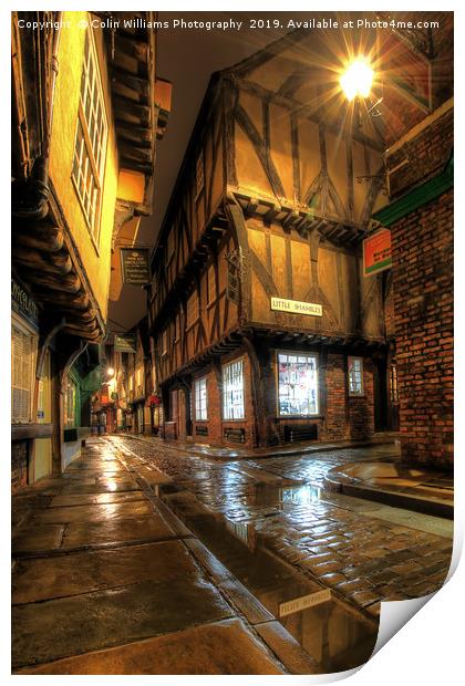 The Shambles At Night 5 Print by Colin Williams Photography