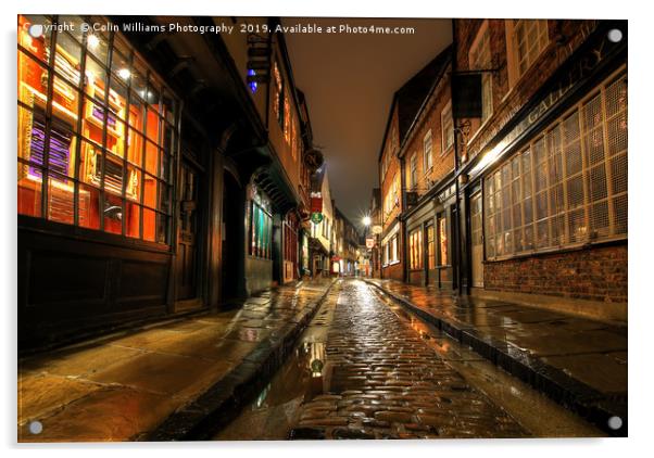 The Shambles At Night 6 Acrylic by Colin Williams Photography