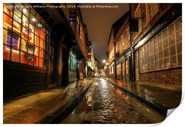 The Shambles At Night 6 Print by Colin Williams Photography