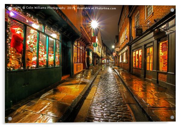 The Shambles At Night 7 Acrylic by Colin Williams Photography