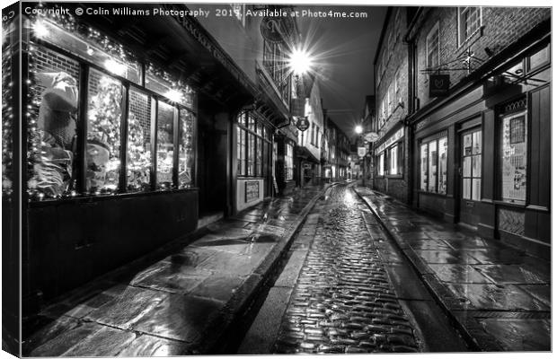 The Shambles At Night 7 BW Canvas Print by Colin Williams Photography