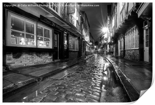 The Shambles At Night 8 BW Print by Colin Williams Photography