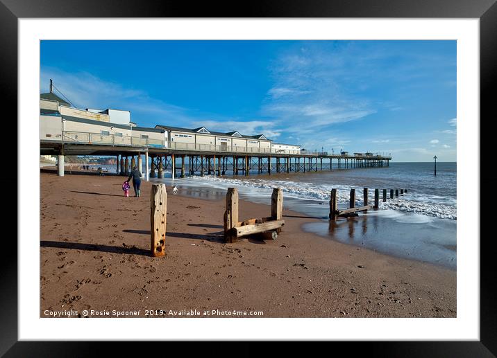 Teignmouth Pier and Groyne in South Devon Framed Mounted Print by Rosie Spooner