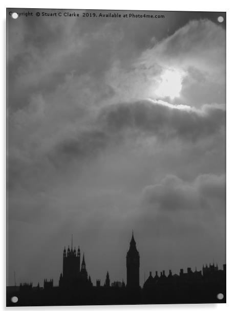 London silhouette Acrylic by Stuart C Clarke