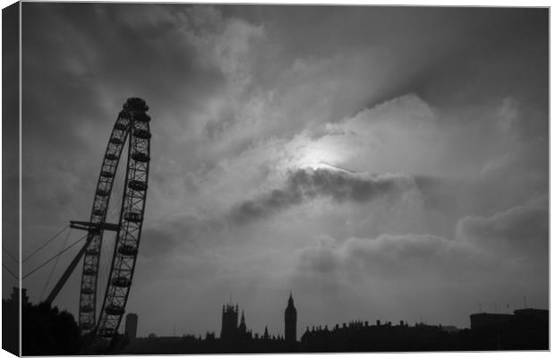 London Eye silhouette Canvas Print by Stuart C Clarke