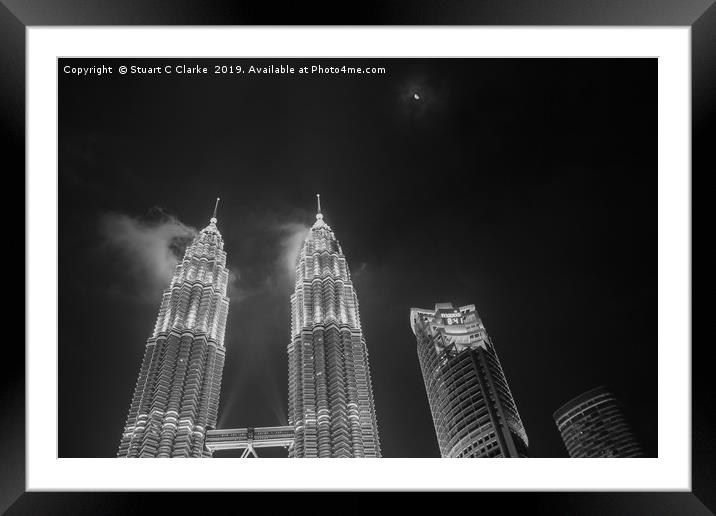 Misty Petronas Towers Framed Mounted Print by Stuart C Clarke
