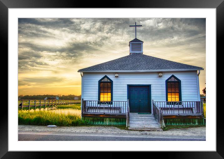 Pawleys Island Chapel Framed Mounted Print by DiFigiano Photography