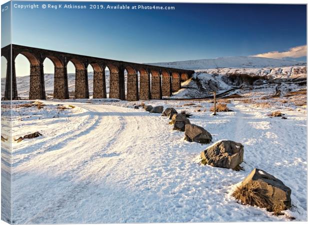 Ribblehead Viaduct - Winter Canvas Print by Reg K Atkinson