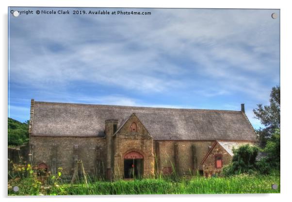 The Great Barn Abbotsbury Acrylic by Nicola Clark