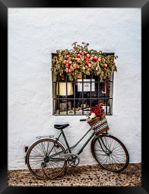 Bike with Basket Framed Print by Lynne Morris (Lswpp)