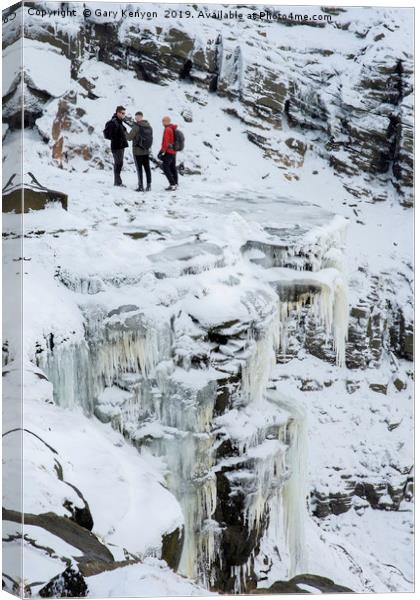 People Stood On Top Kinder Downfall Frozen Canvas Print by Gary Kenyon