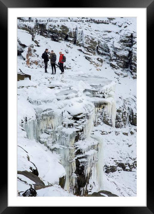 People Stood On Top Kinder Downfall Frozen Framed Mounted Print by Gary Kenyon
